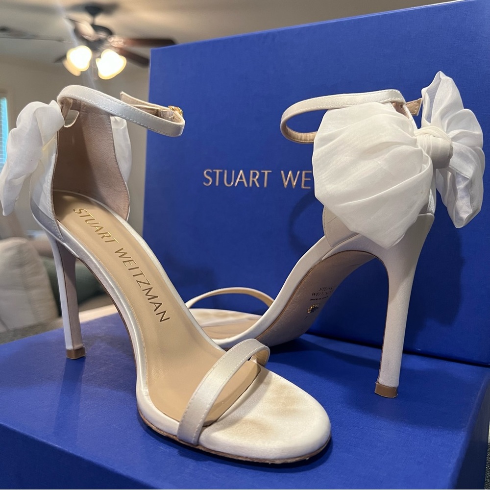 Stuart Weitzman Nudistong Mesh Bow Sandals
